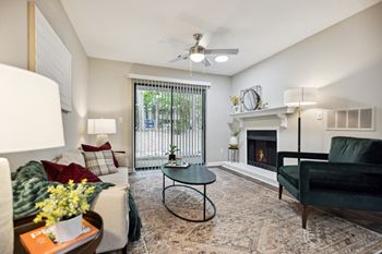 Our apartments offer a living room with a fireplace